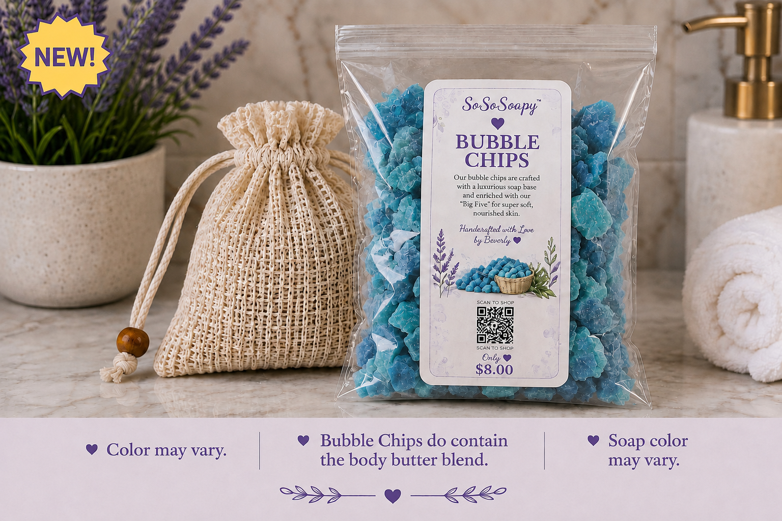 Bubble Chips w/exfoliating bag