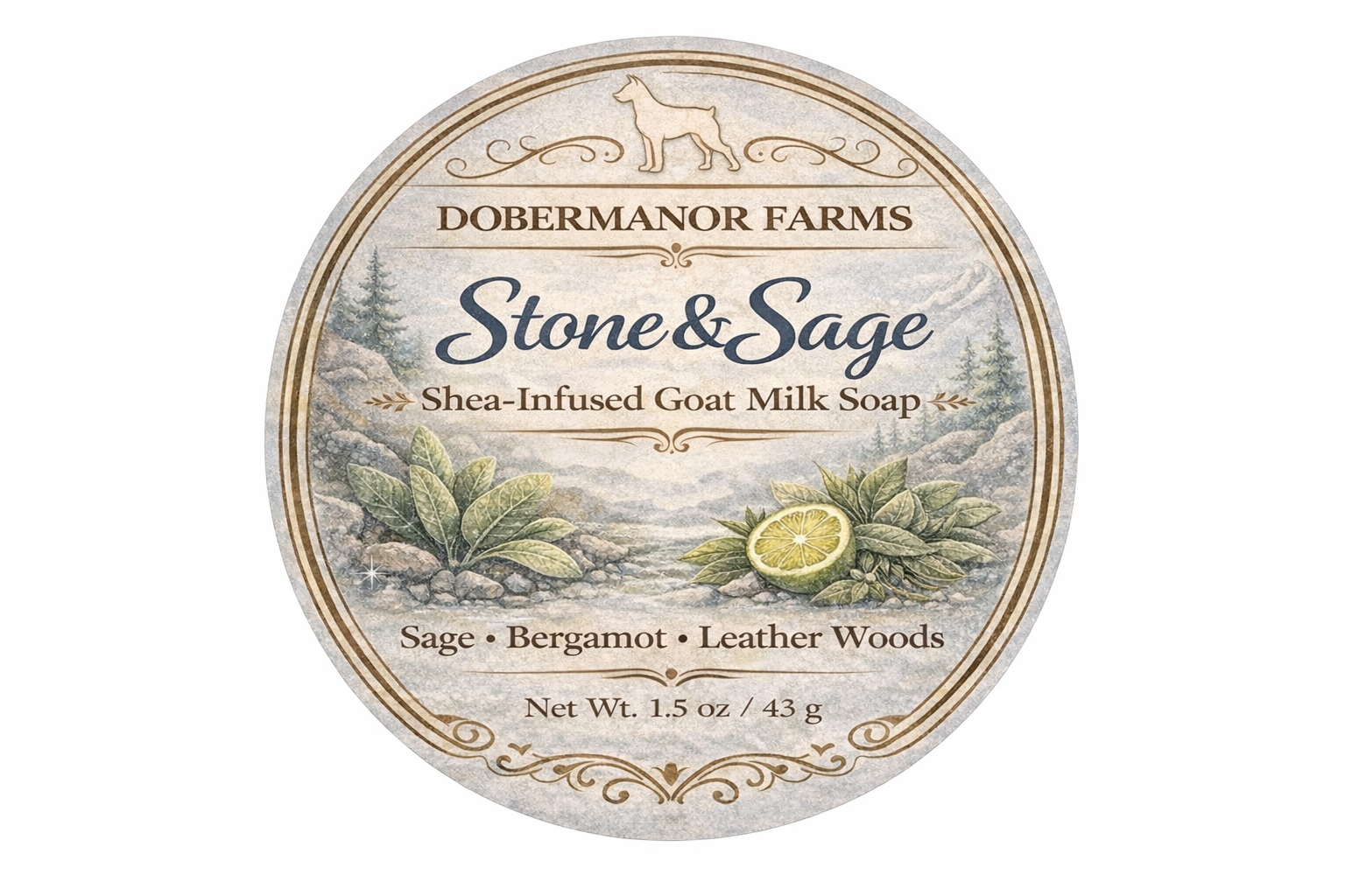 Stone & Sage Goat Milk Soap Front Label 1.5 oz..png