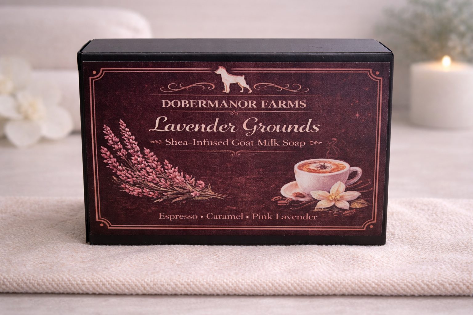 Lavender Grounds Goat Milk Soap Front Display 3.png