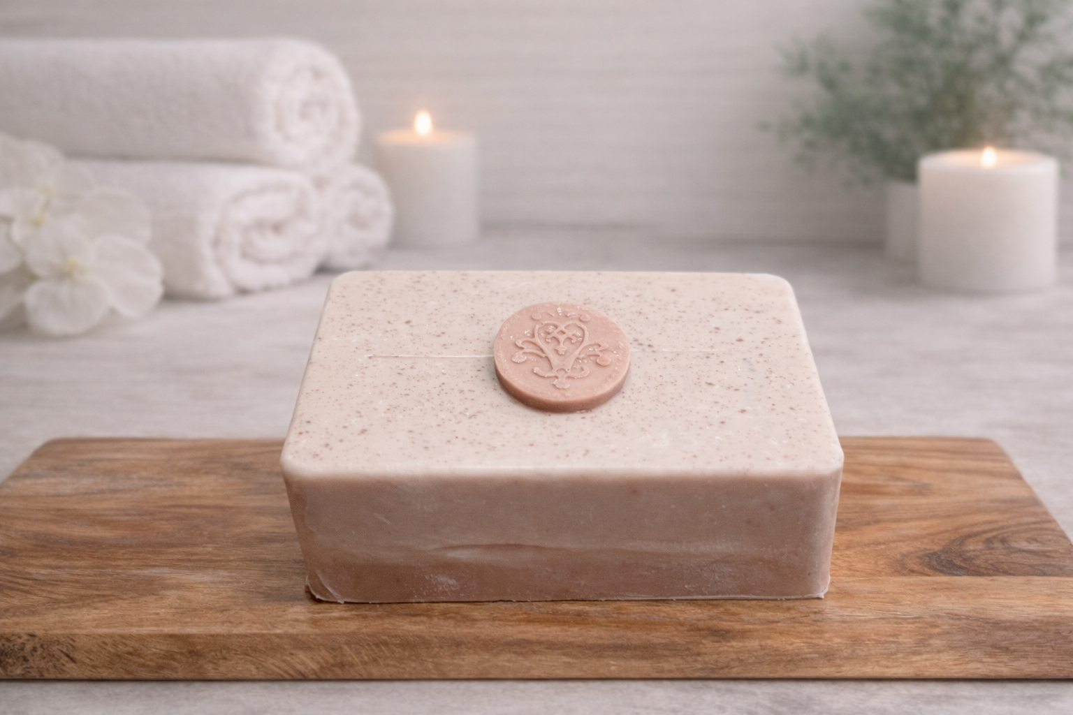 Lavender Grounds Goat Milk Soap Front Display 2.png