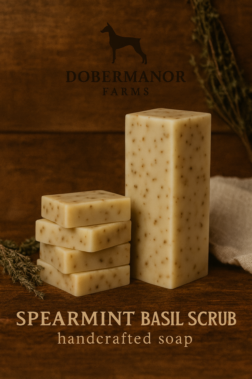 Spearmint Basil Scrub Cold Process Soap