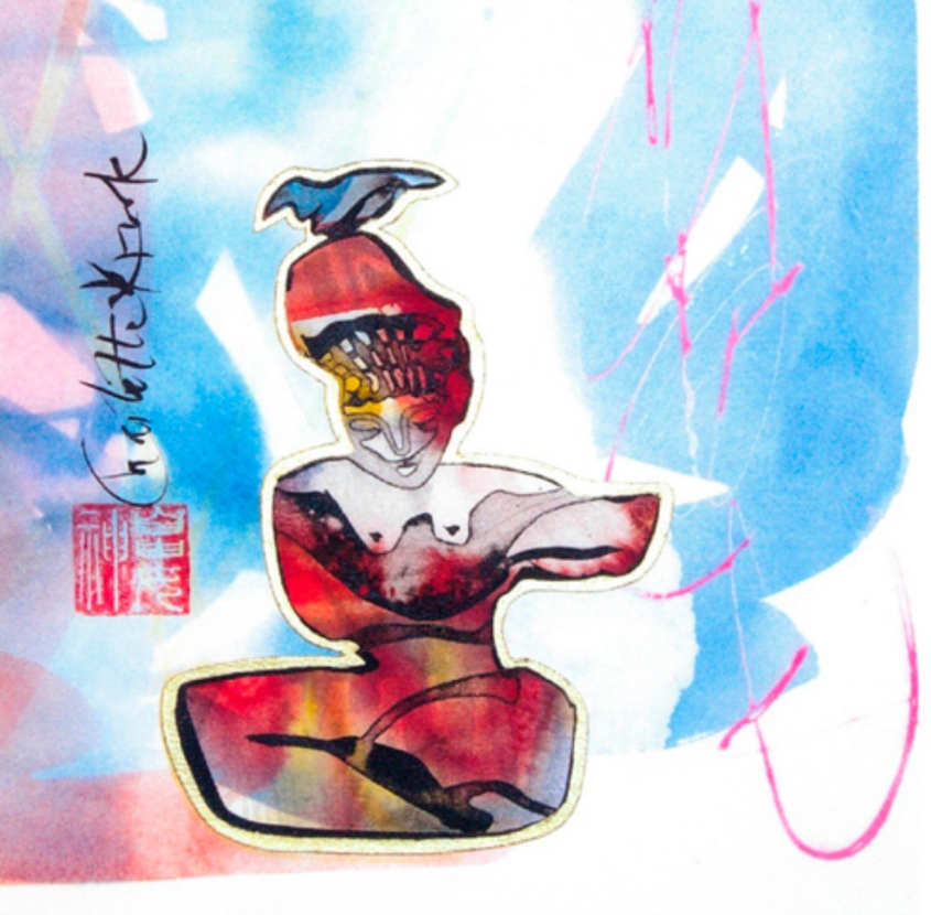 "The-Look-Within-Place", water color/india ink/gold, 2005, h: 26 cm, w: 24 cm.