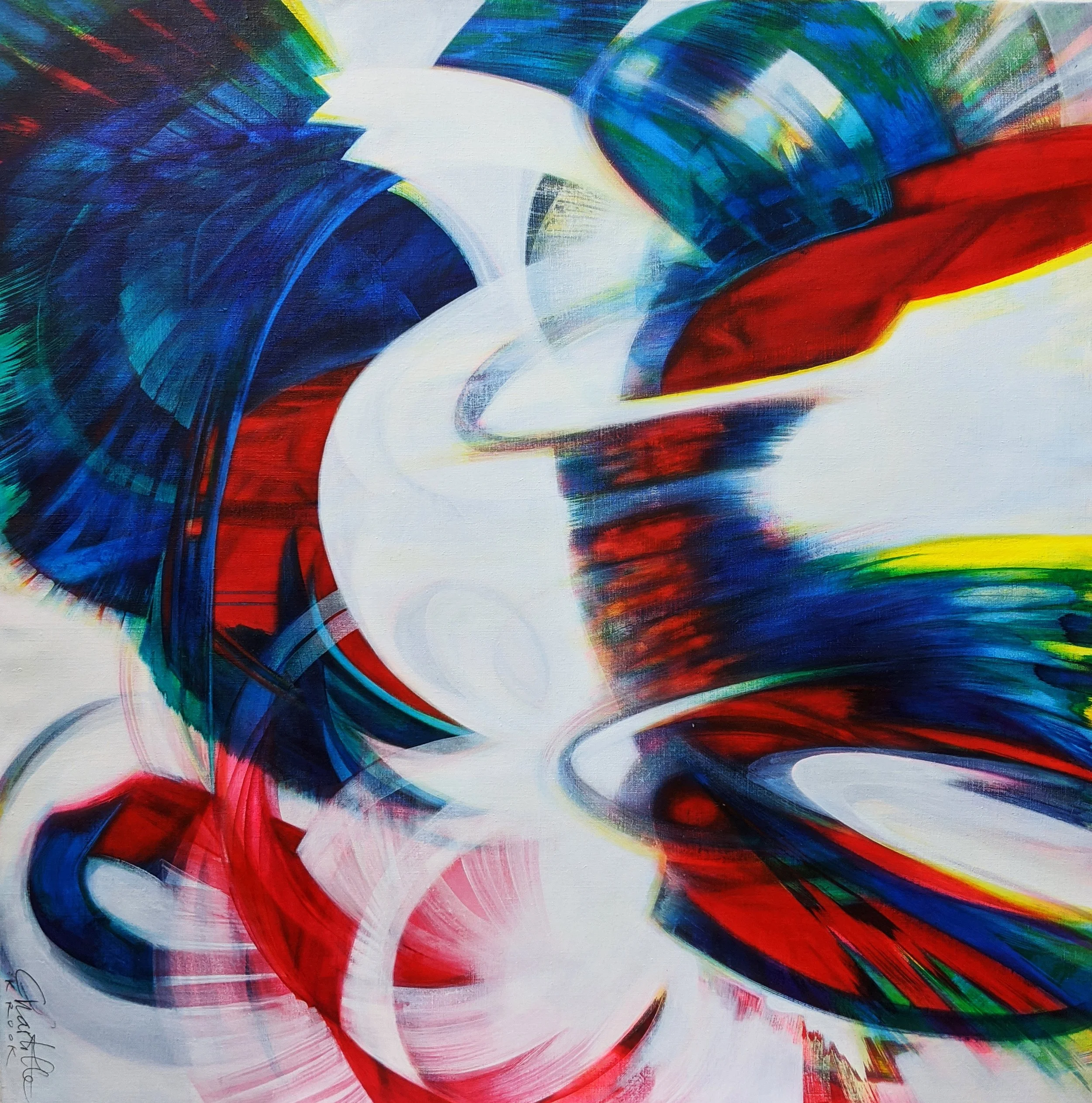 "The Winged Ones", 2020, h: 130 cm, w: 130 cm, acrylic on canvas.