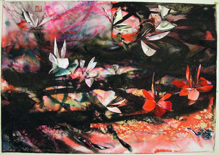 "Water Spirits - Freedom of Expression", water color, 2009, Edsvik Exhibition Hall, h: 70 cm, w: 100 cm.