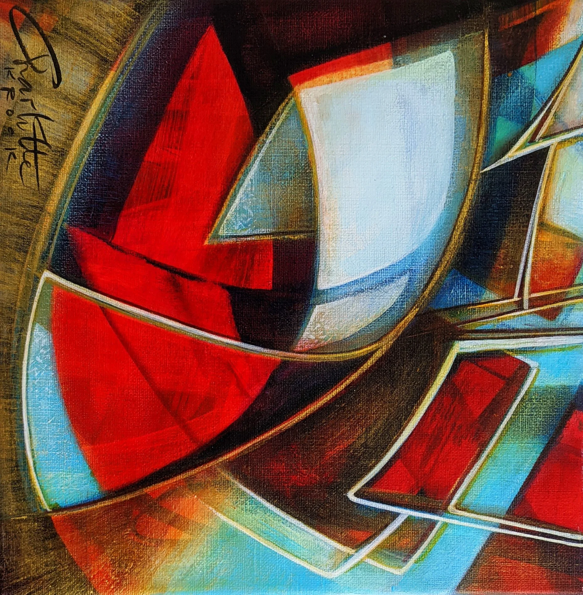 "Sail", 2018, h: 33 cm, w: 33 cm, acrylic on canvas.