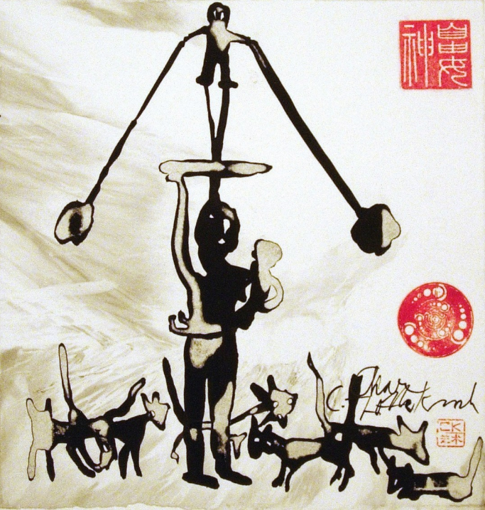 "Circle of Life - The Child´s Choice", 1994, h: 22 cm, w: 22 cm, india ink on paper.
