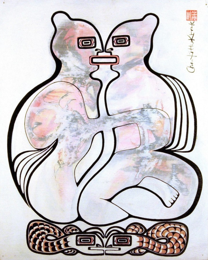 "Unison", 2002, h: 73 cm, w: 58 cm, gesso primer/india ink/goache on wood.