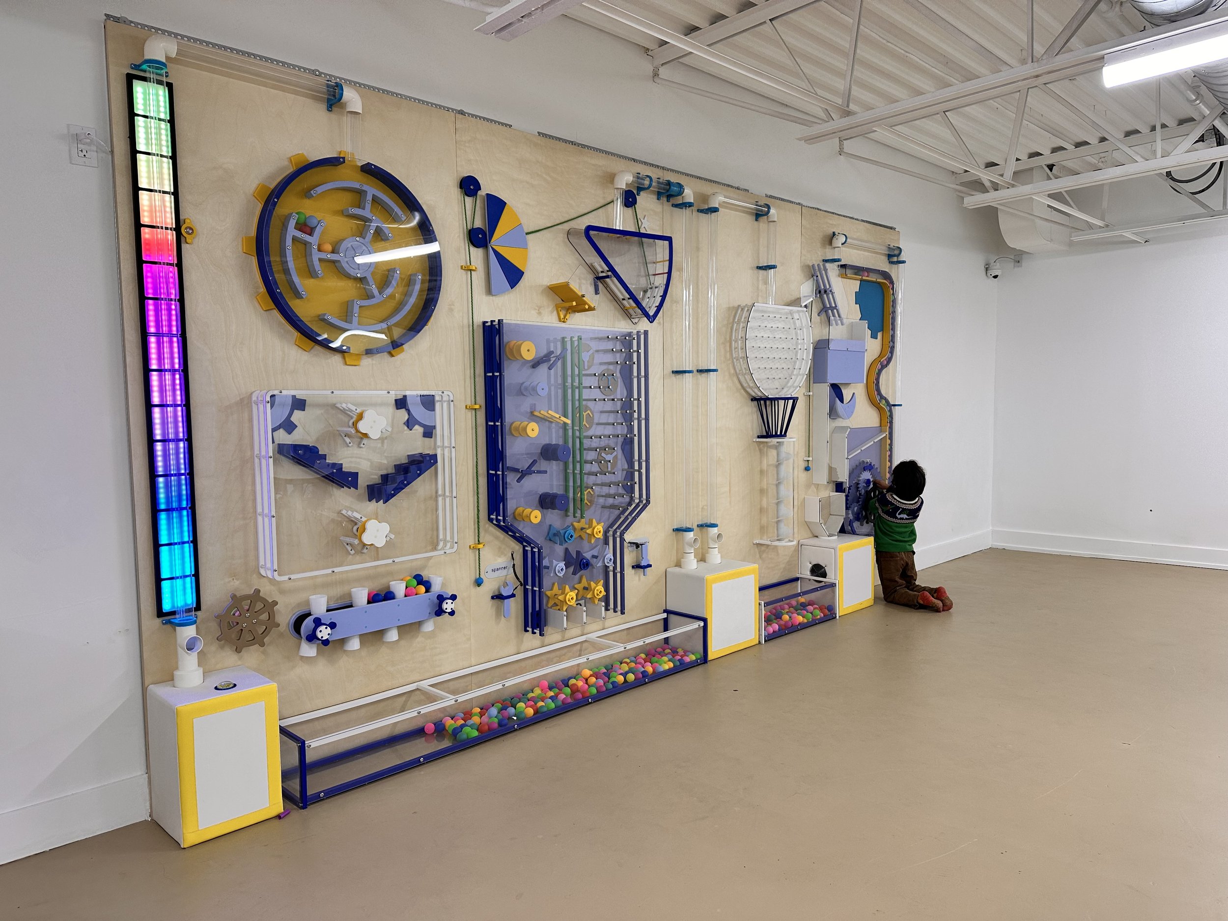 Our interactive wall in our STEAM Lab.