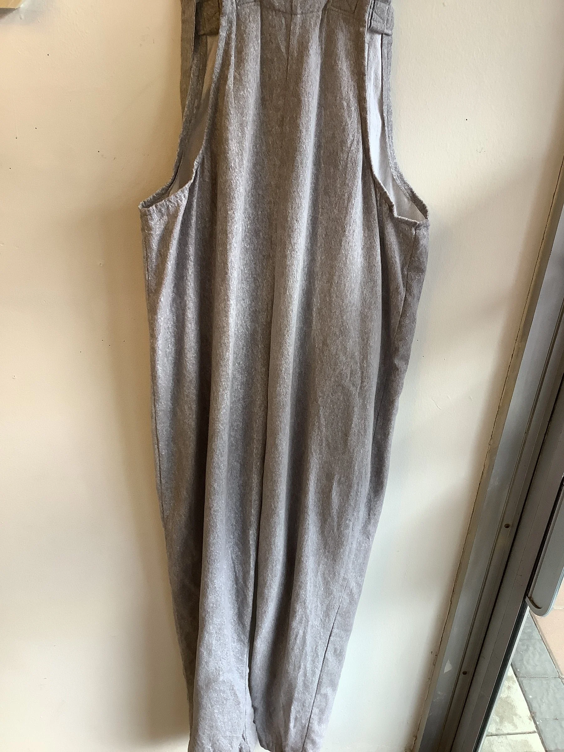Grey Flannel | Upcycled Cotton Dungarees | Handmade in Nelson, BC - size small