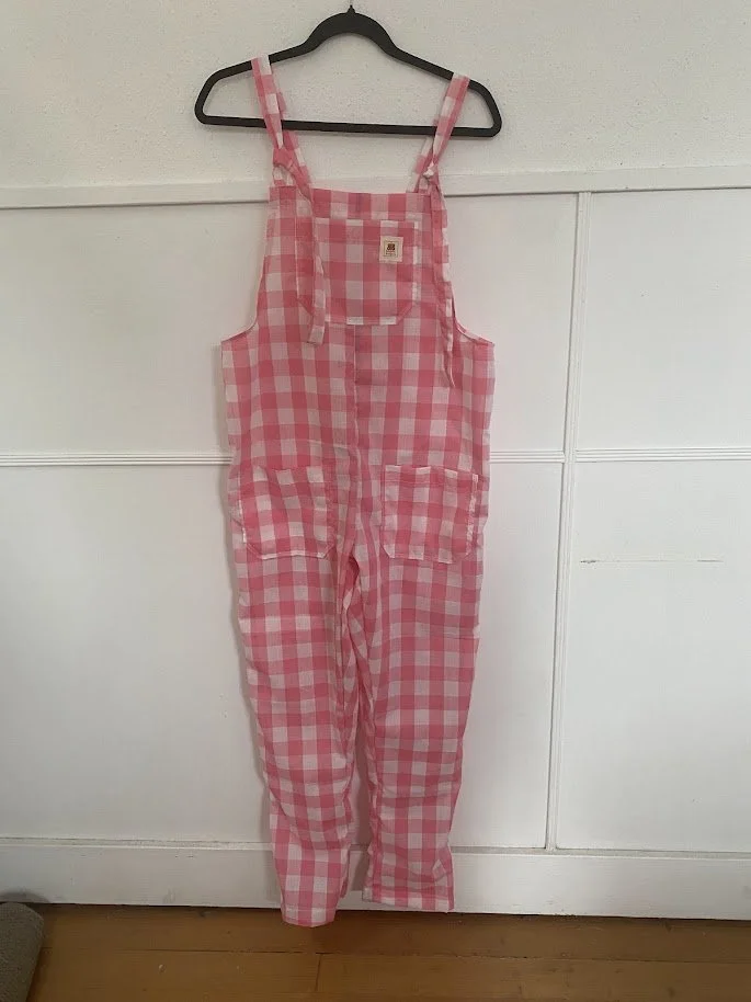 Pink & White Gingham | Sustainably made Dungarees | Handmade in Nelson, BC