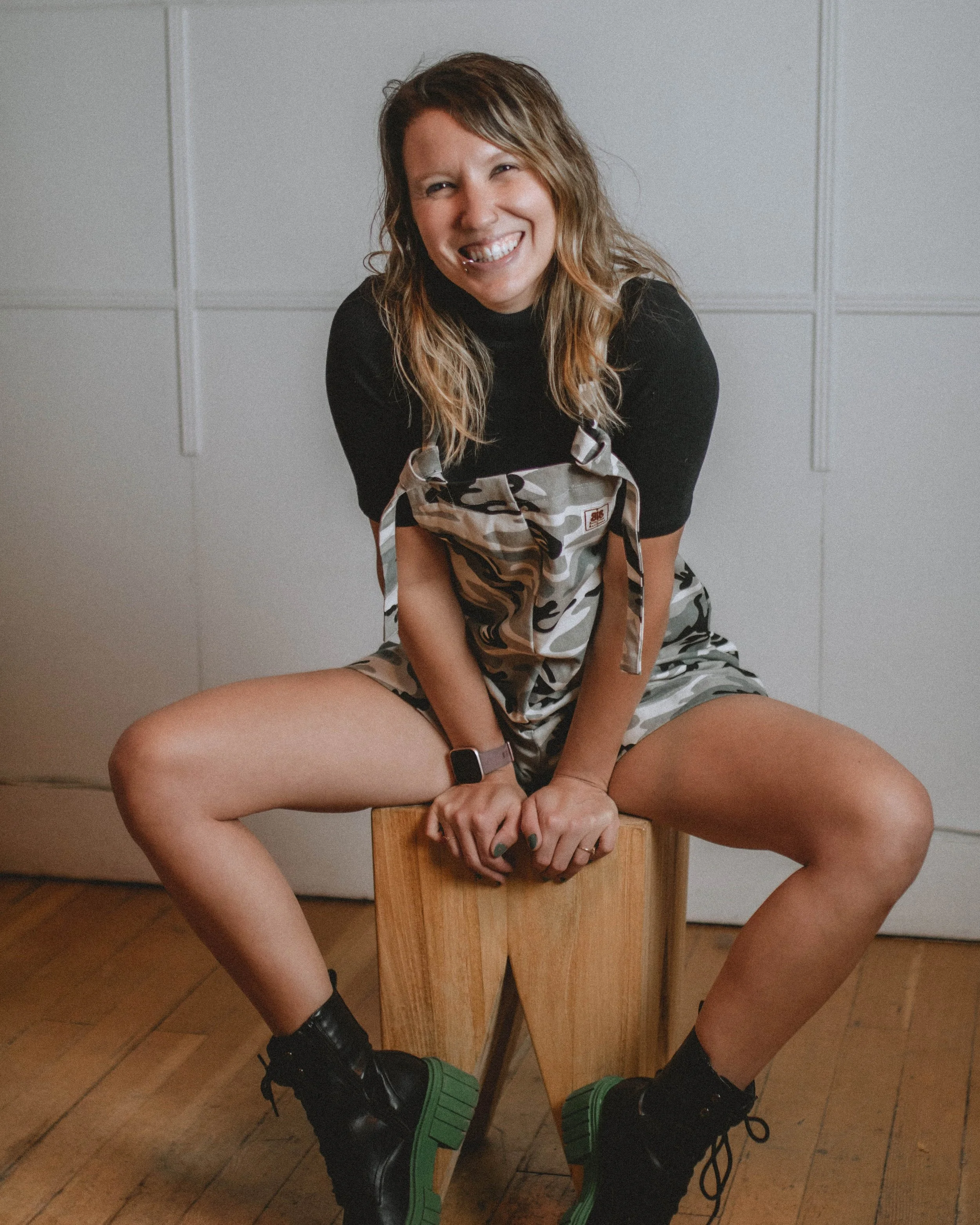 White Camo Short Dungarees - Size Medium