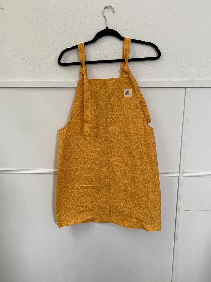 Golden Vine Dungaree Dress - size medium