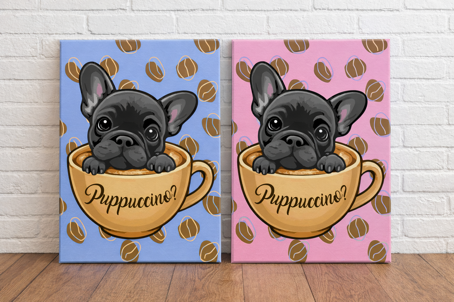 French Bulldog Canvas – Puppuccino Frenchie Wall Art