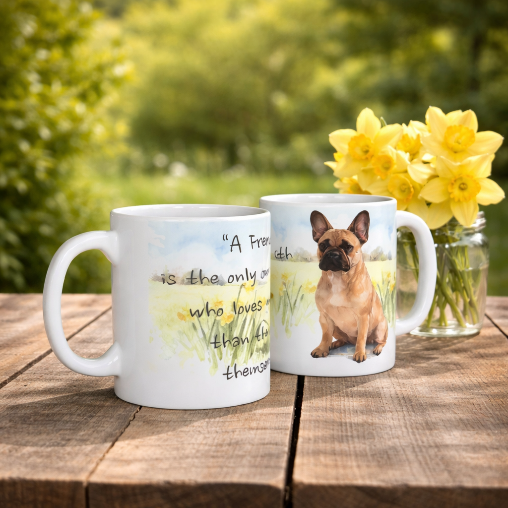 French Bulldog Mug - Spring Frenchie in Daffodil Field