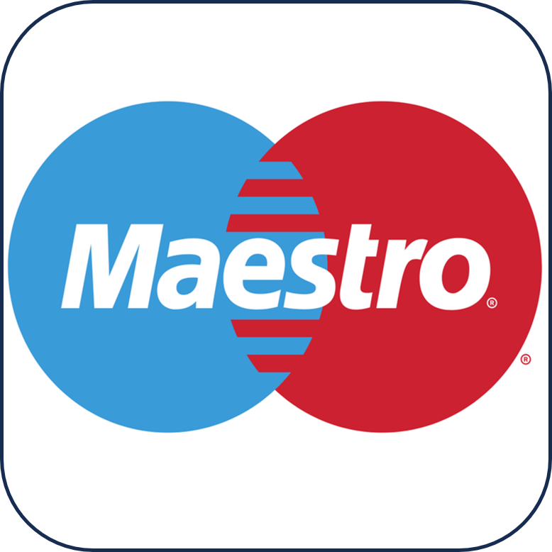 Funny French Bulldog accept payment via Maestro