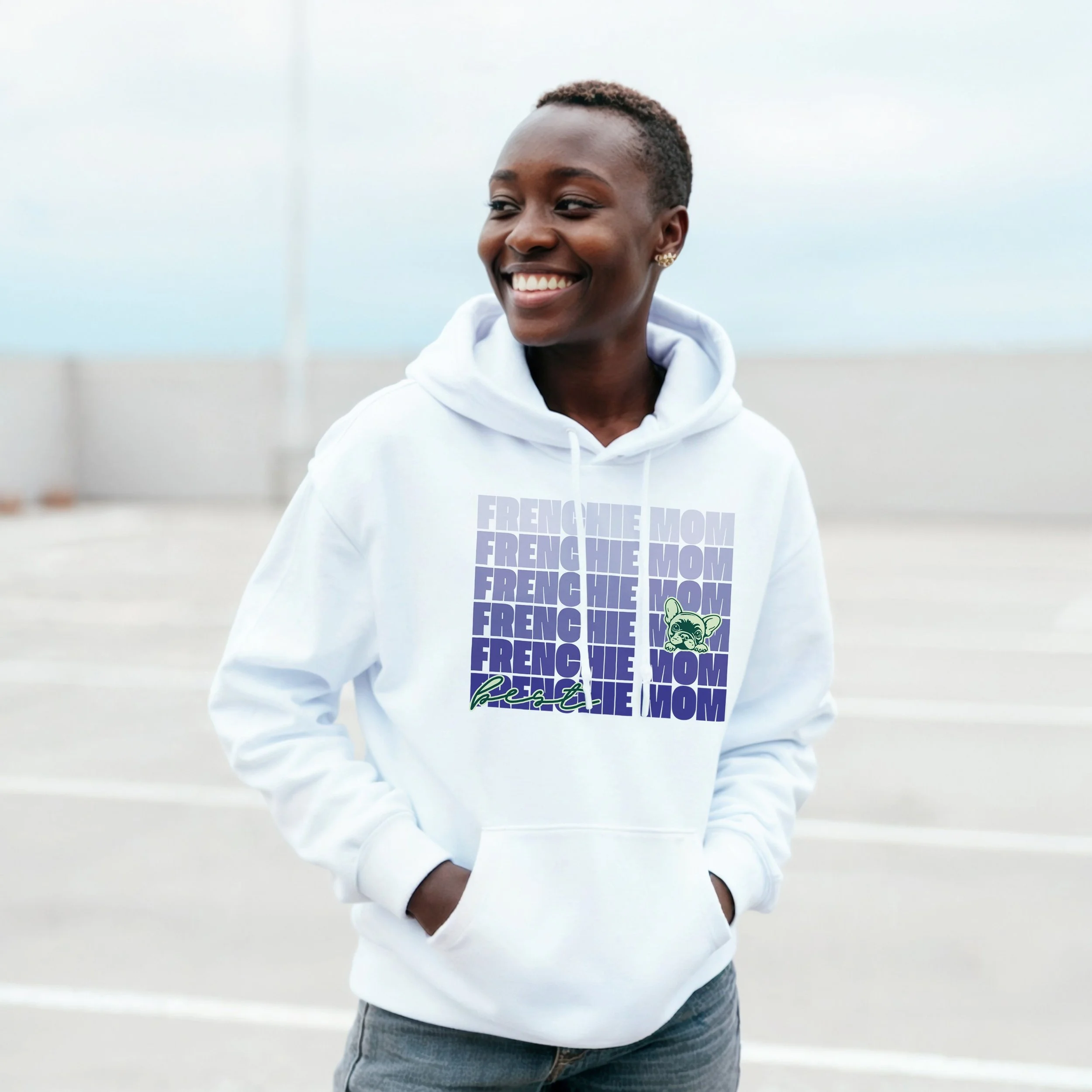 French Bulldog Hoodie - Best Frenchie Mom (Purple)