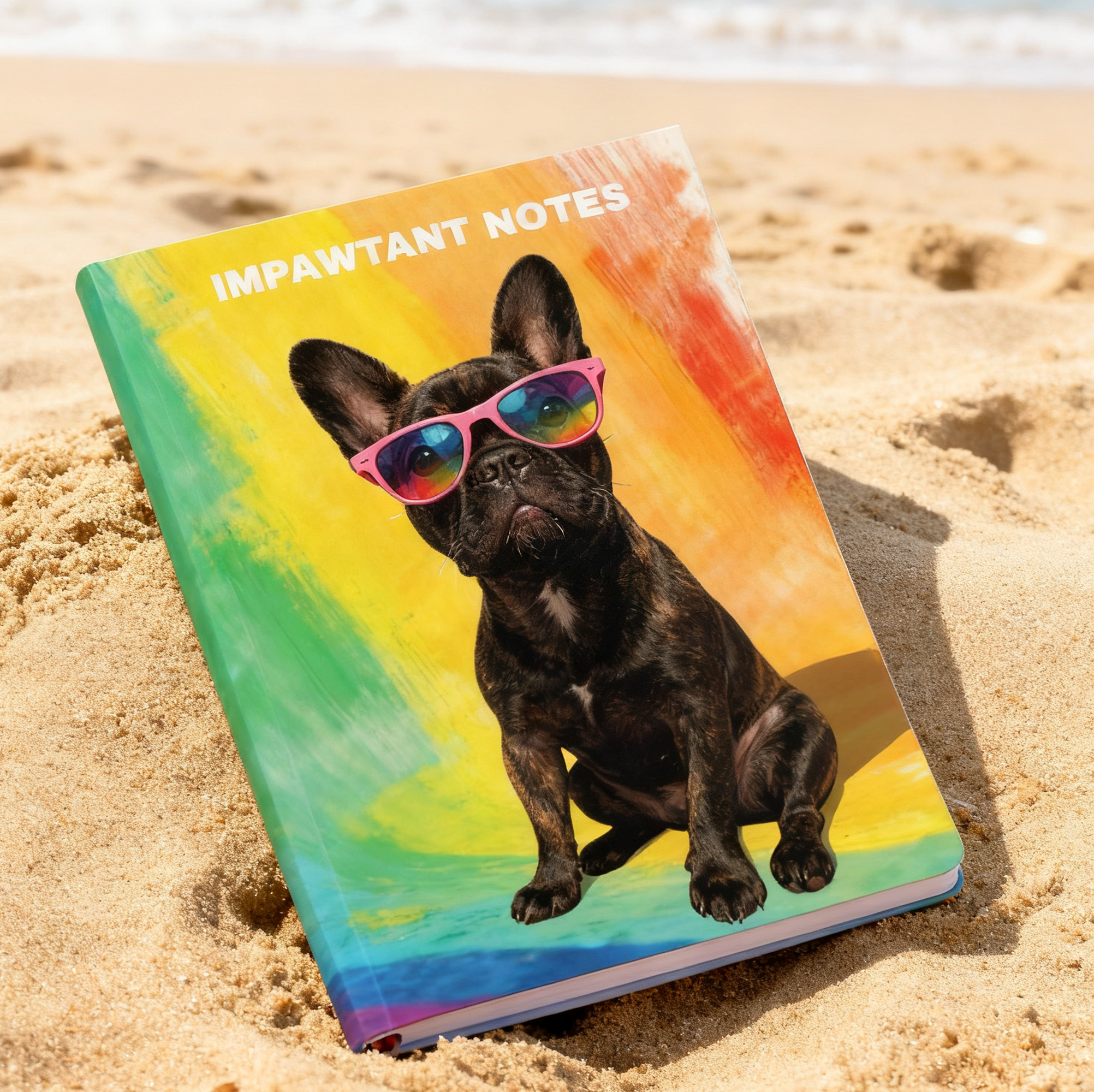 French Bulldog Notebook - Impawtant Notes (Brindle Frenchie)