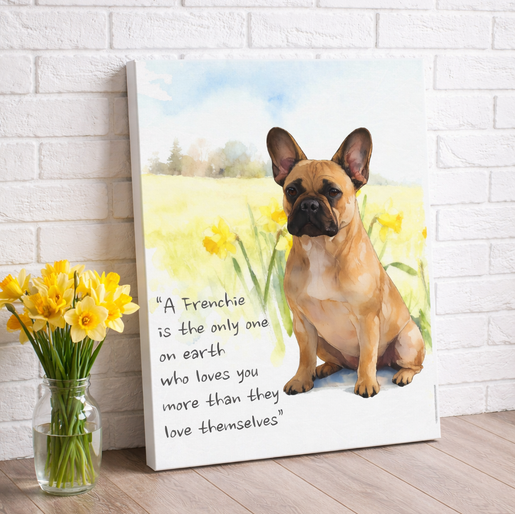 French Bulldog Canvas - Spring Frenchie Wall Art