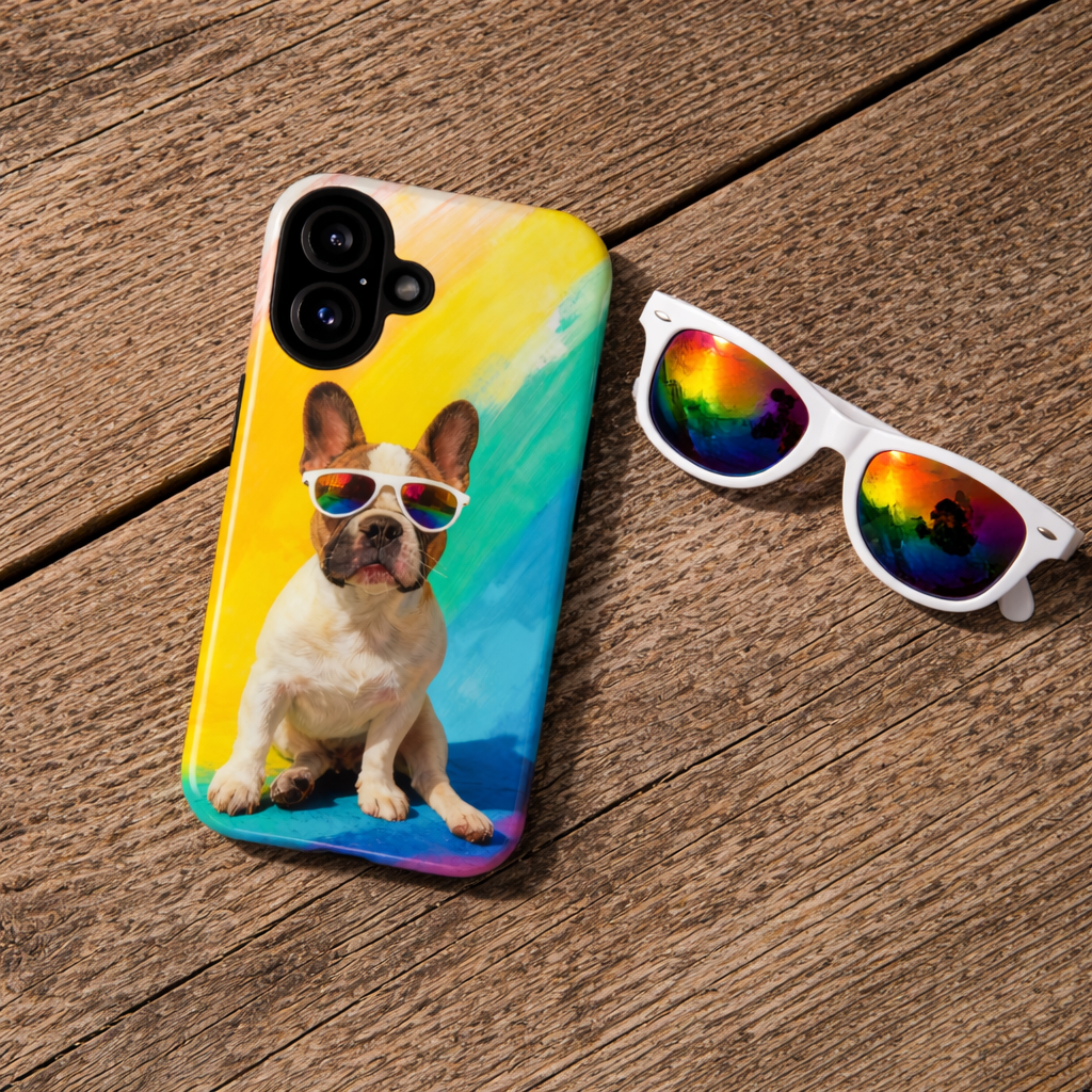 French Bulldog Tough Phone Case (Pied Fawn Frenchie)