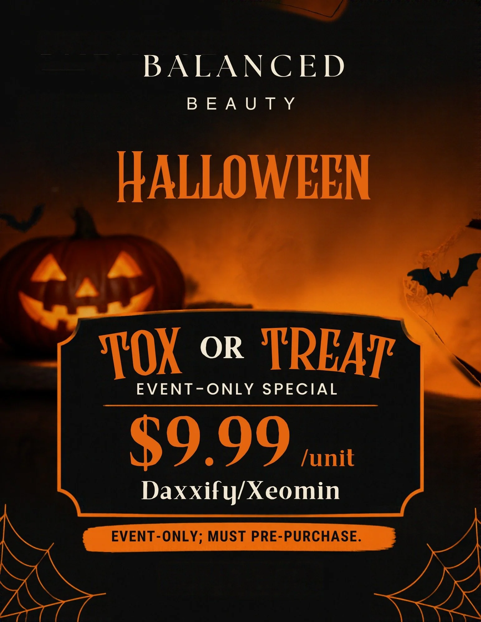 HALLOWEEN SPECIALS ARE HERE! 👻🎃

IMPORTANT: All packages must be purchased in advance to lock in promotional pricing. 

These deals are too good to ghost. DM us to purchase your package and get your glow up booked!

🖤 Balanced Beauty | Panama City