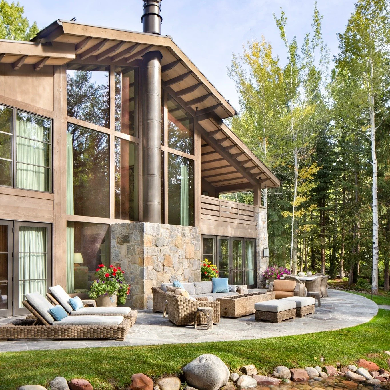 Ancient and alive at once.

Alpine Chateau. Aspen, CO. Shadow Mountain rising behind it. Stone that reads almost accidental, refined until it felt exactly that way. Treasures from across the globe, each placed where it could speak to the architecture