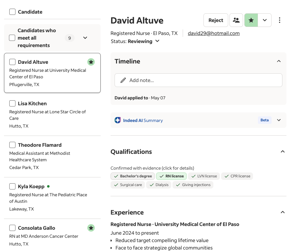 Hiring Intelligence: end-to-end