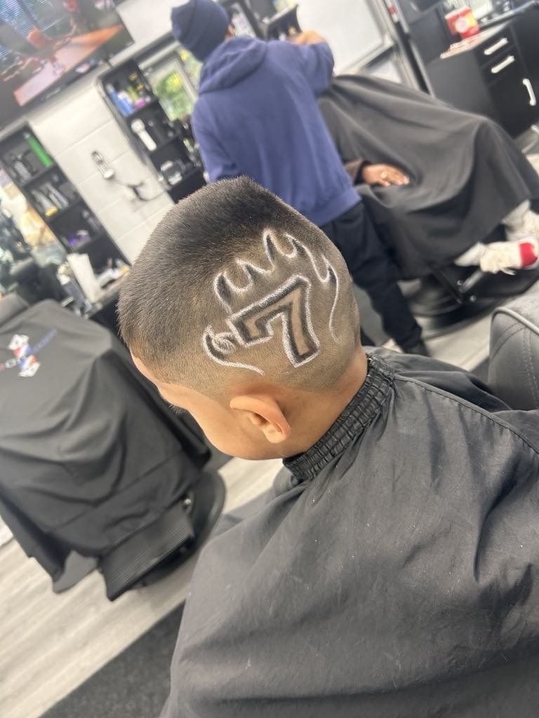 seven flames design kid's cut