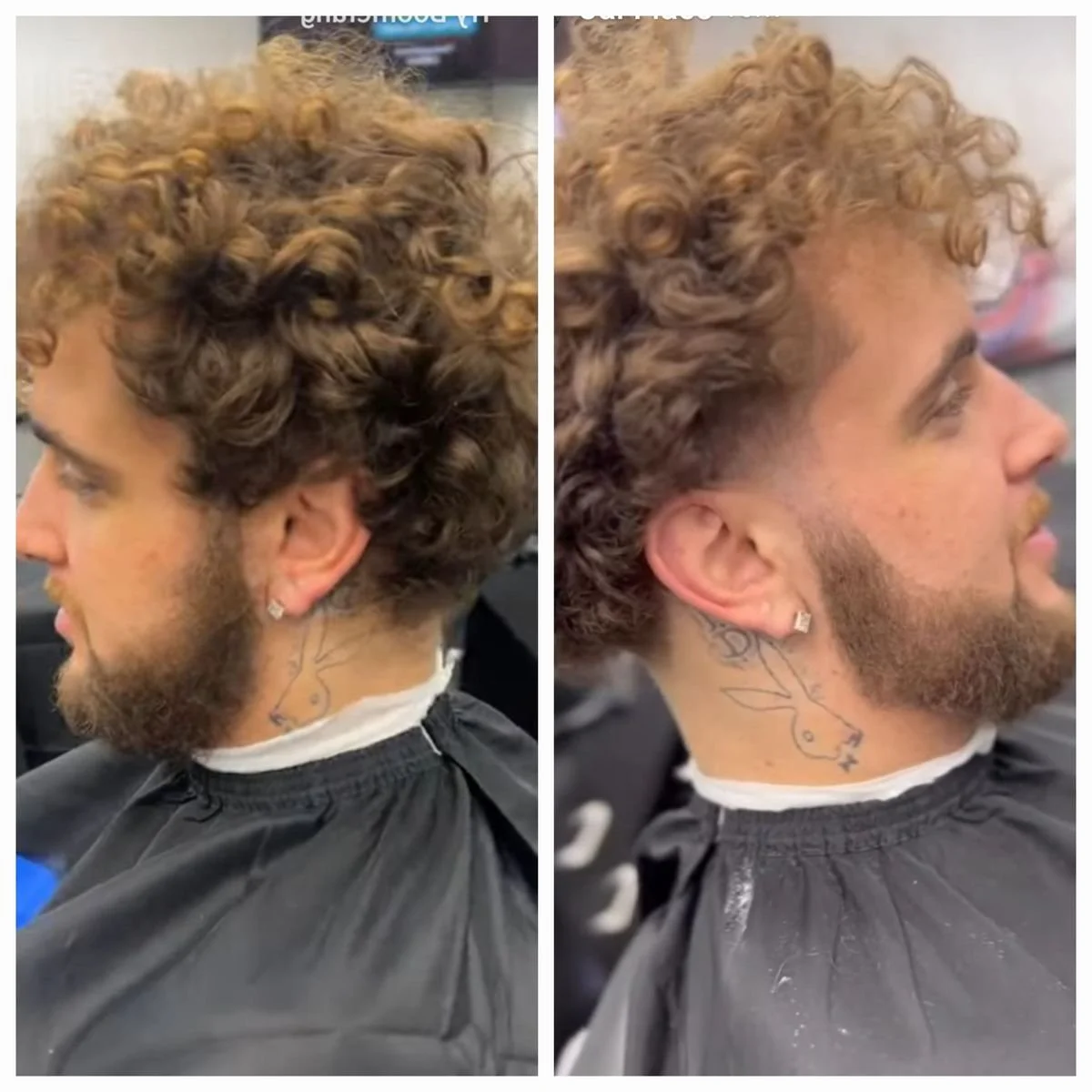 men's beard cut before and after
