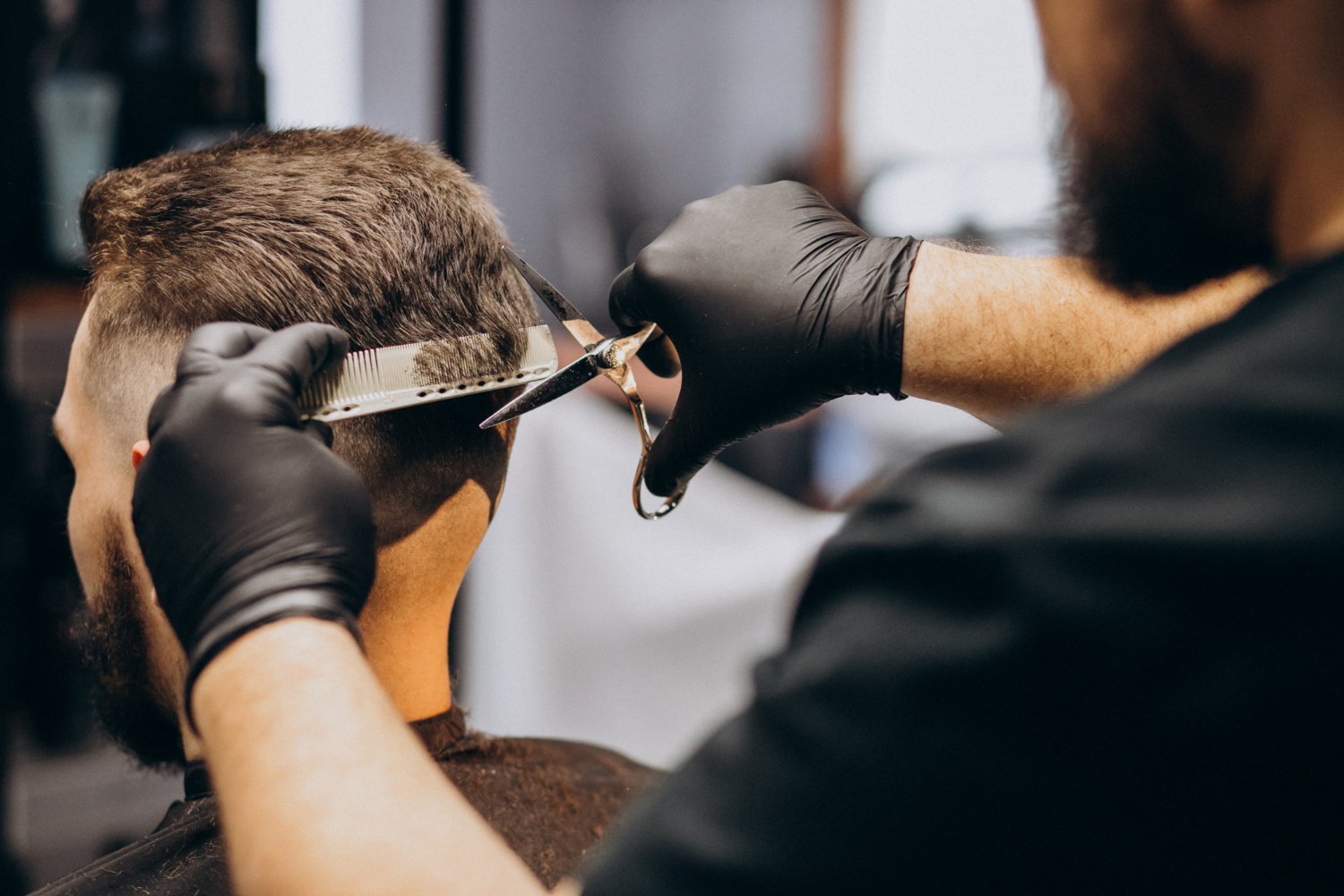 barber cutting hair