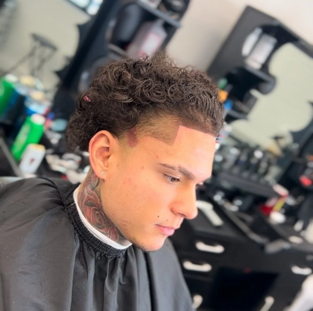 men's curly top cut