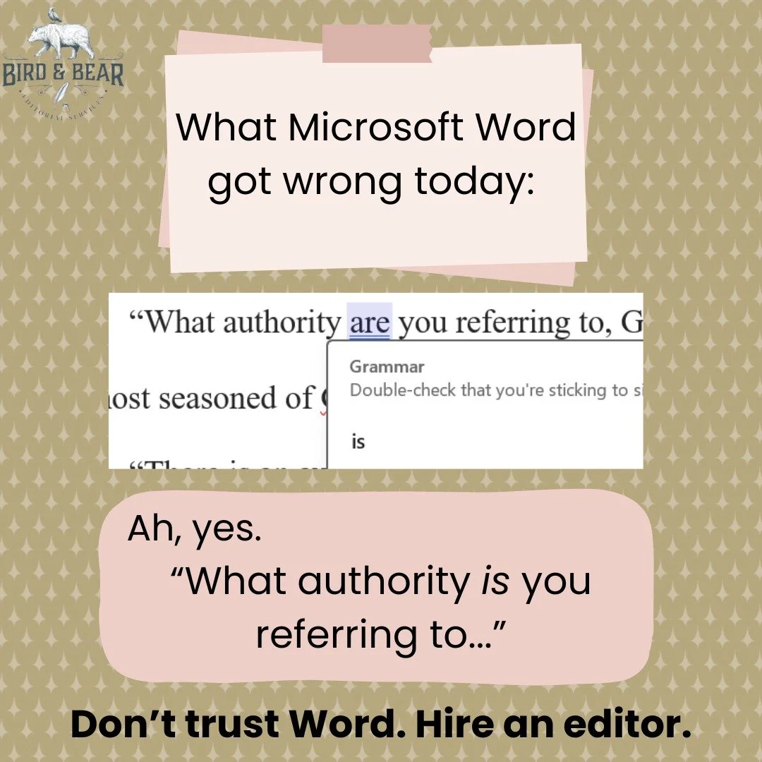 π
#birdandbear #birdandbearediting #bookeditor #fictioneditor #romanceditor #fantasyeditor #yaeditor #romantasy #closeddoorromance #lineeditor #copyeditor #proofreader #indieauthor #selfpublishing #editorsofinstagram #whatwordgotwrong