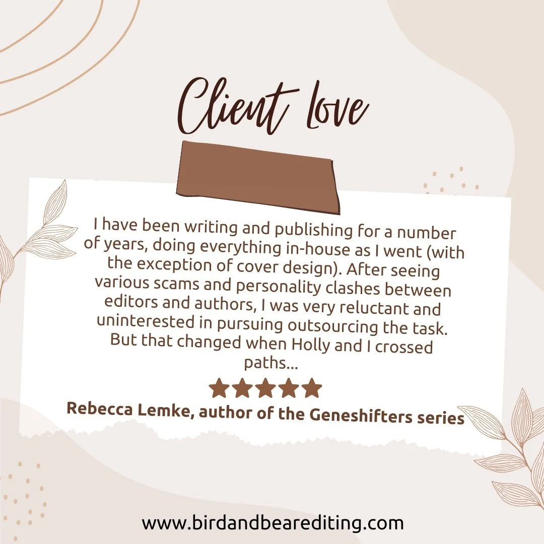 😭I love hearing that people are happy with my work after being reluctant to hire an editor!

Geneshifters is a no-spice YA fantasy series with a dash of supernatural romance. Check out Blood of Beasts, Head Under Water, and Haven on Amazon and @auth