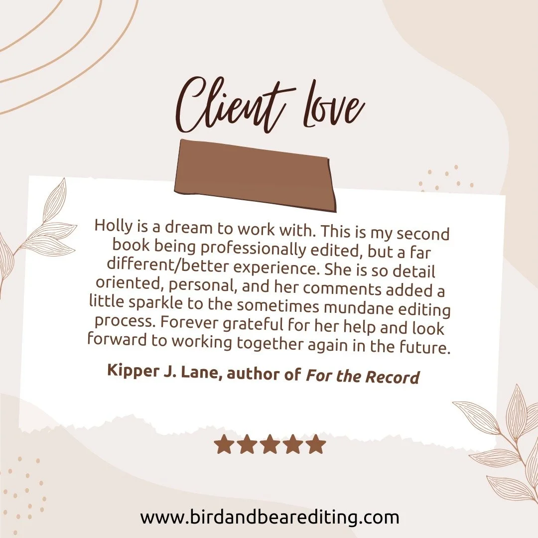Such kind words from @kipperjlane !

Go check out her closed-door American Idol-inspired romance, For the Record. As a millennial who grew up watching the first seasons of American Idol, it was so nostalgic for me!

#birdandbearediting #closeddoorrom