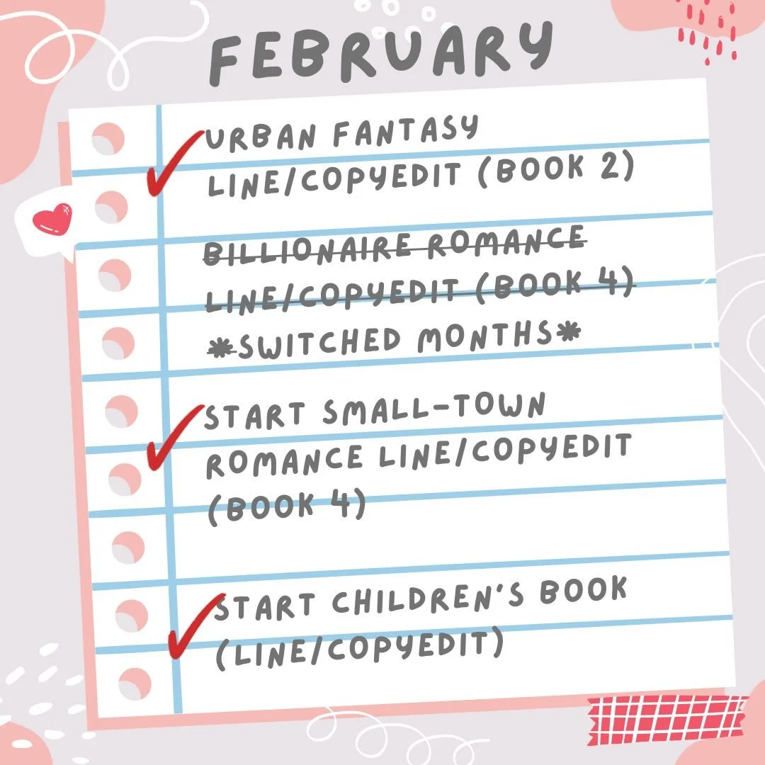 February and March had a bit of a shake-up, but it all worked out in the end! Happy to have clients who are flexible when things change at the last minute. 

#birdandbearediting #closeddooreditor #monthlyrecap