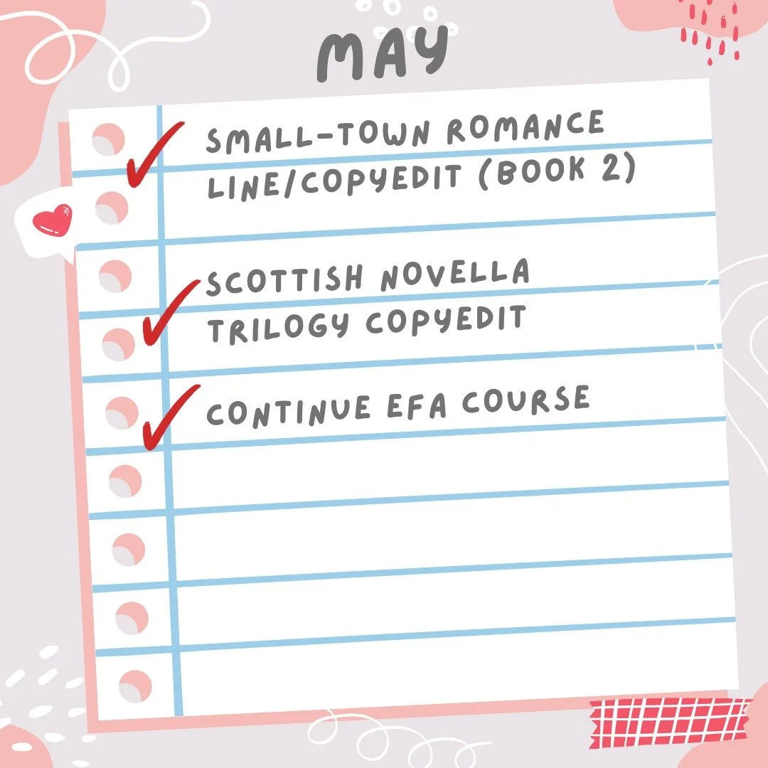 I feel like May FLEW by! Anyone else?

#birdandbearediting #monthlyrecap #closeddooreditor #closeddoorromance
