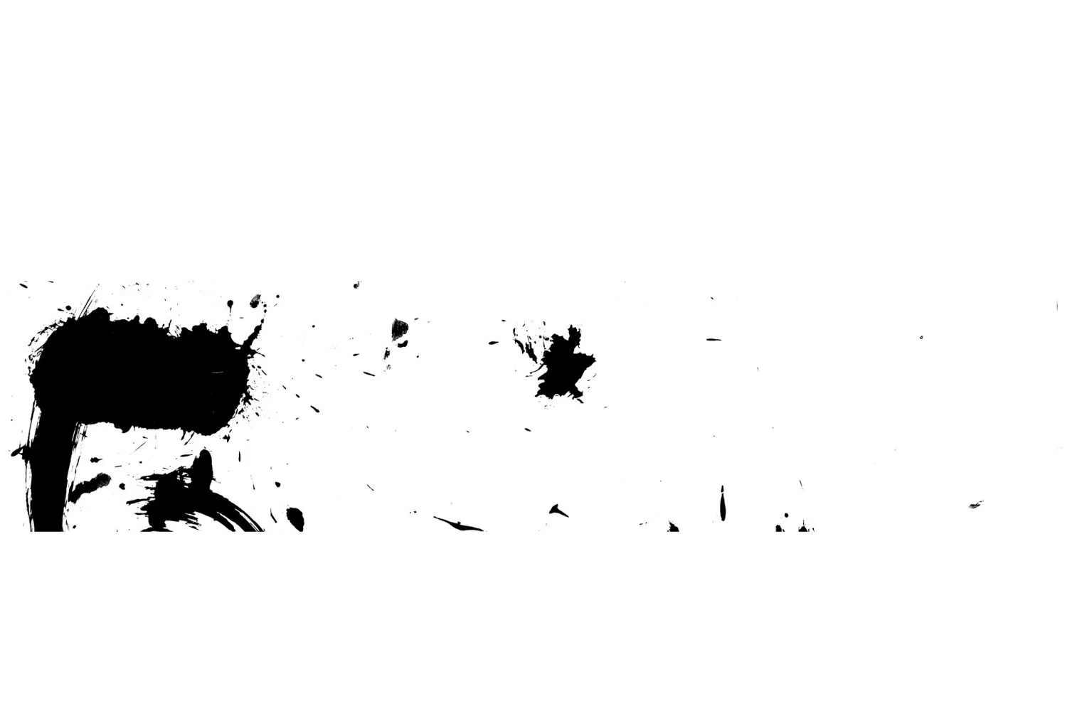 Minimalist abstract composition featuring gestural painting elements and an open spatial structure.