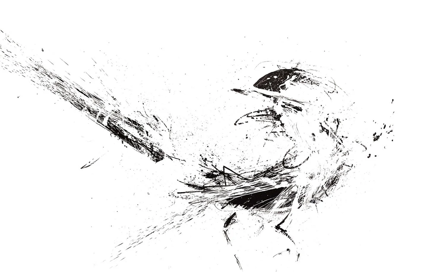 Figurative abstract ink drawing built on organic gestures, guided by natural movement and intuitive form-making.