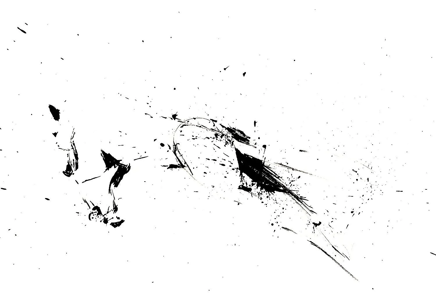 Gesture-based abstract composition featuring dynamic forms and scattered paint marks. An original abstract artwork exploring movement, energy, and the expressive potential of spontaneous mark-making.