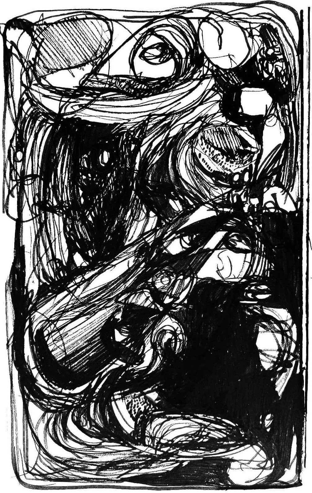 At the edge of flow and dissolution – inner movements gathering into organic forms within an intuitive drawing space.