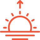 Sunset over a body of water