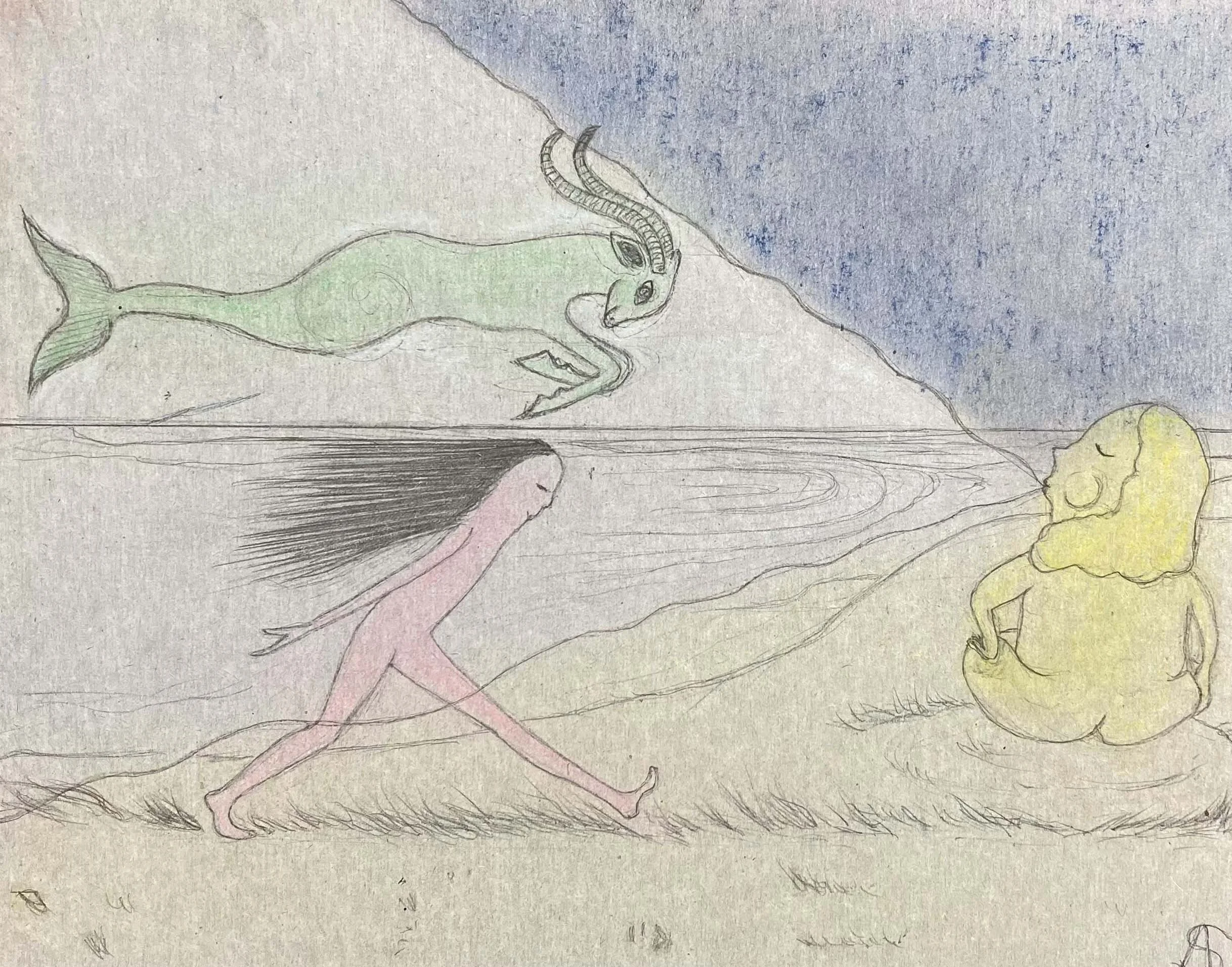  Aurélie Salavert  
Invariably forward under the sign of Capricorn, ND 
pastel and pencil on paper 
7½ x 9½ in. 
19 x 24 cm