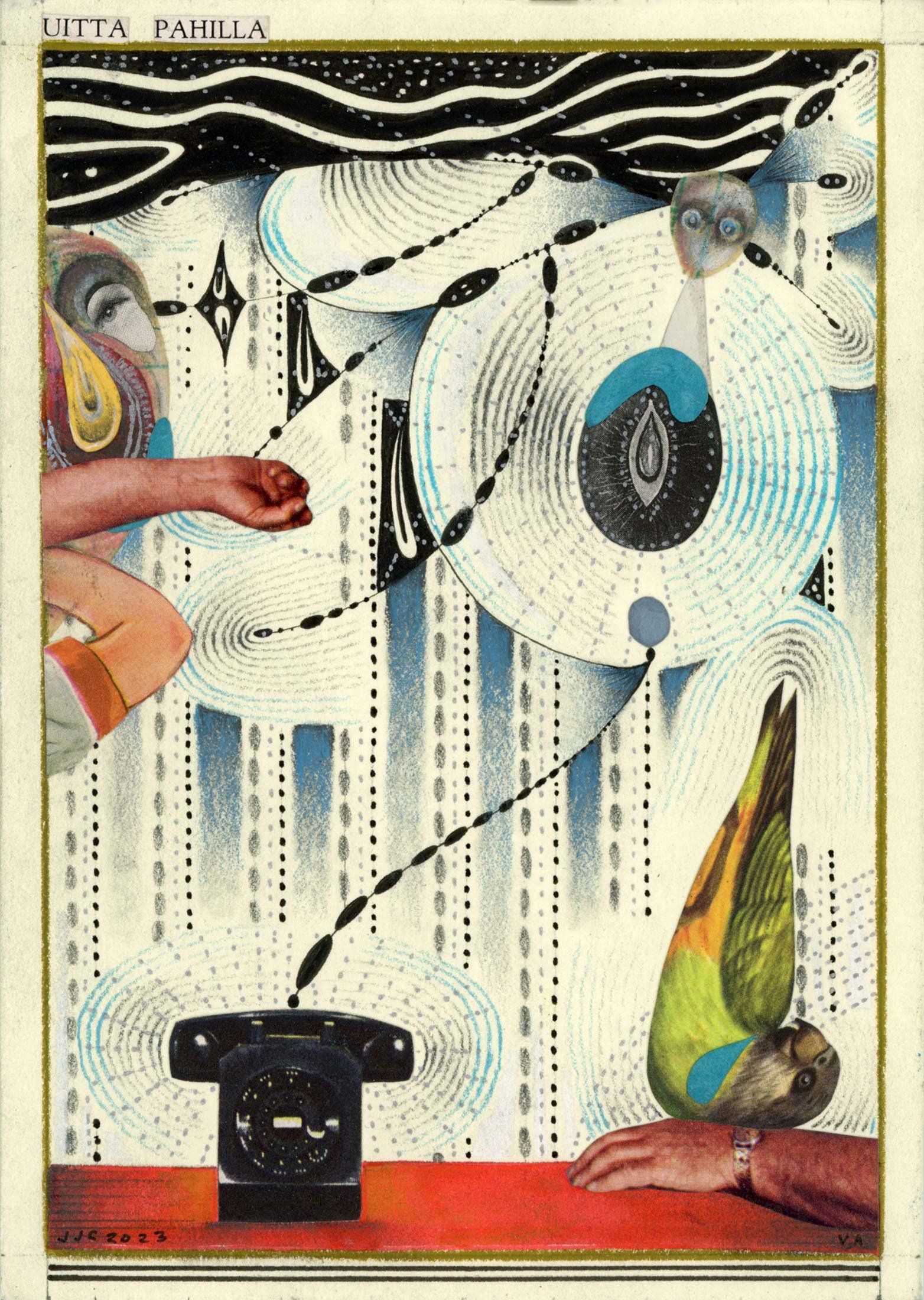 JJ Cromer
Swimming with the Bad Guys, 2023
mixed media on paper
8 x 6 in.
20 x 15 cm