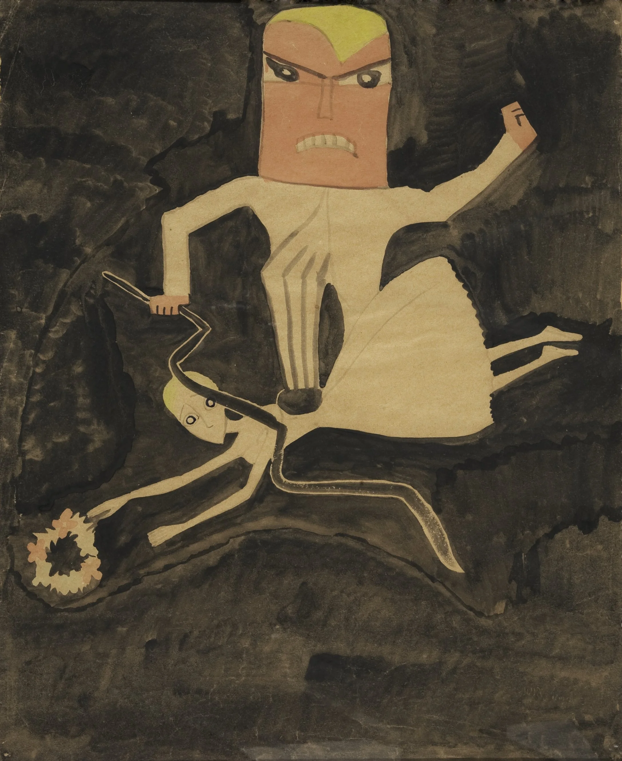  Mary Bishop (1914-1990)  
Sadistic Doctor series, 1958 
poster paint on paper 
22 x 18 in. 
55 x 45 cm 
Adamson Collection/Wellcome Collection. Courtesy of Wellcome Collection. 
Copyright Adamson Collection Trust