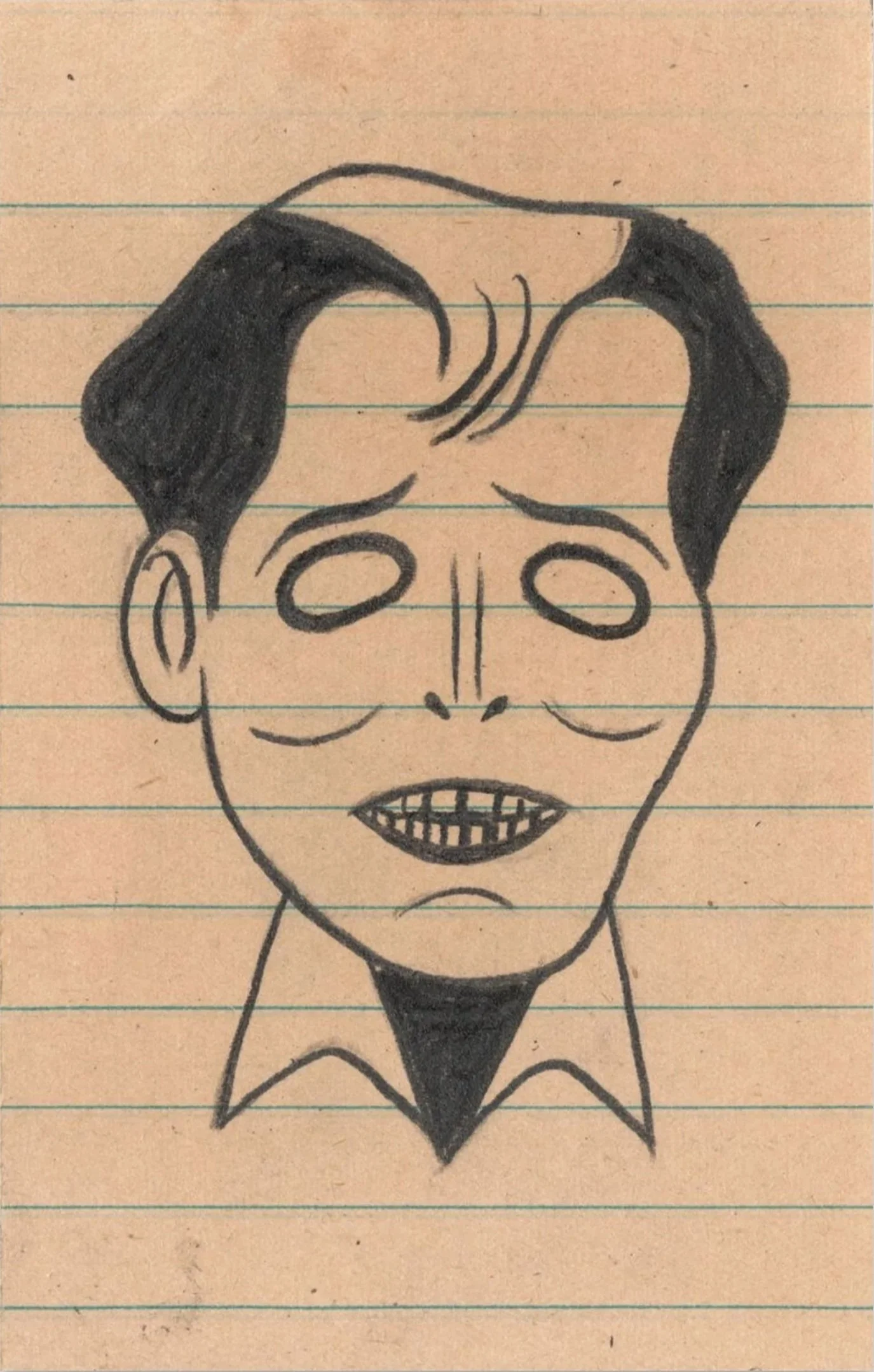 Vatis Species 4, 2024 
pencil on found paper mounted to postcard 
5 1/2 x 3 1/2 in | 14 x 8.9 cm