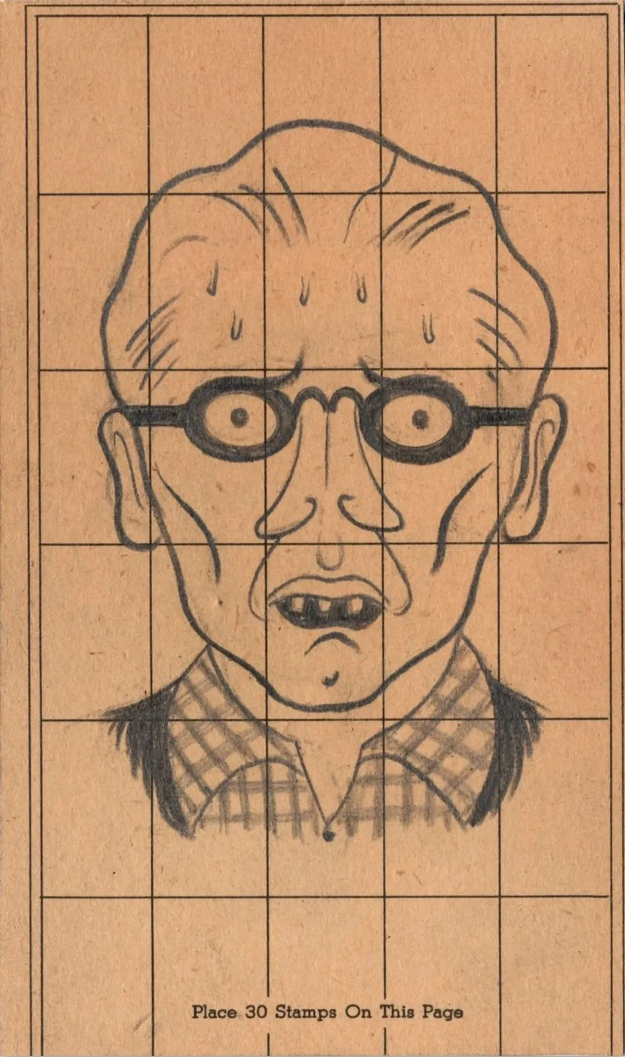 Vatis Species 10, 2024 
pencil on found paper mounted to postcard 
5 1/2 x 3 1/2 in | 14 x 8.9 cm