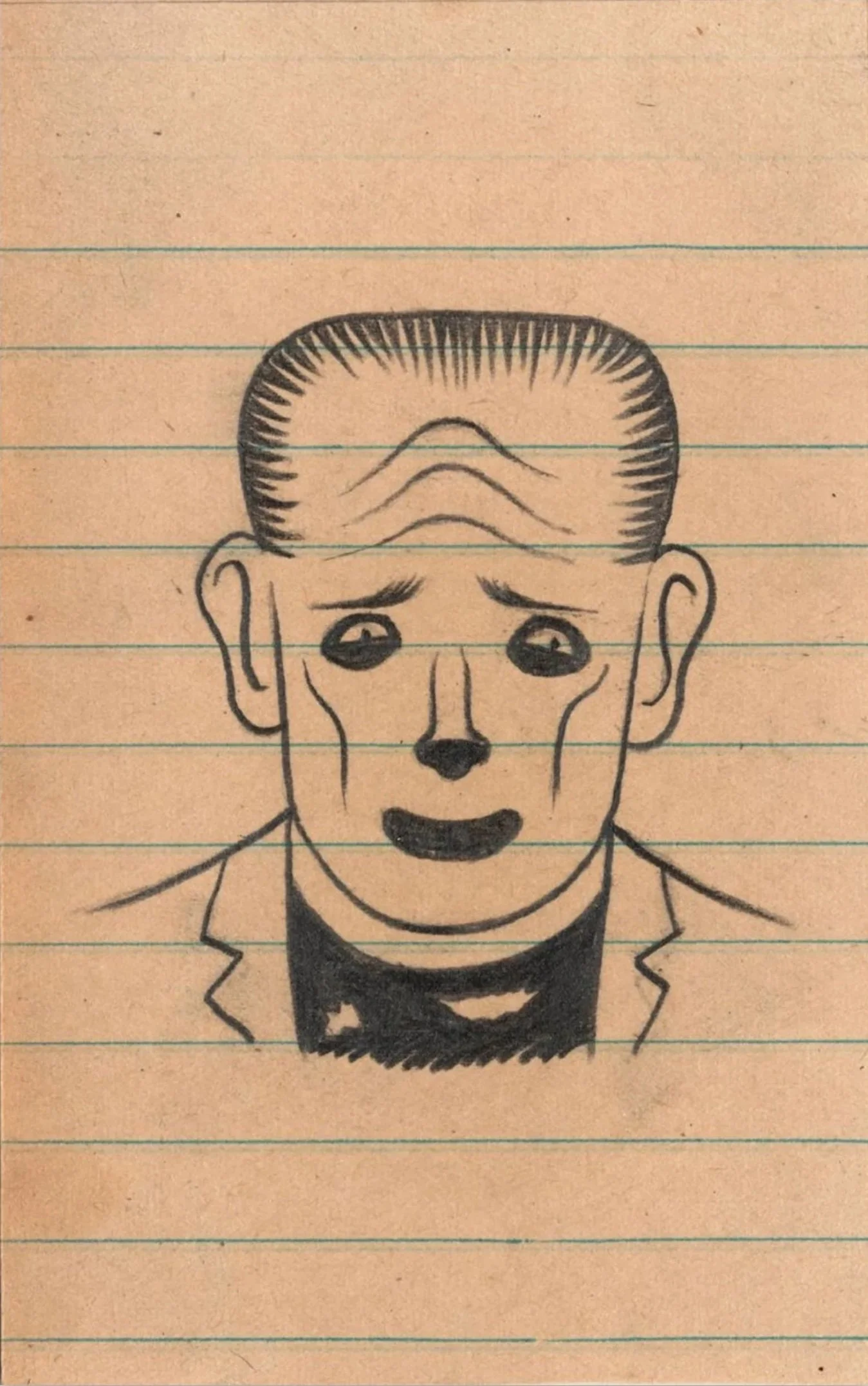 Vatis Species 13jpg, 2024 
pencil on found paper mounted to postcard 
5 1/2 x 3 1/2 in | 14 x 8.9 cm