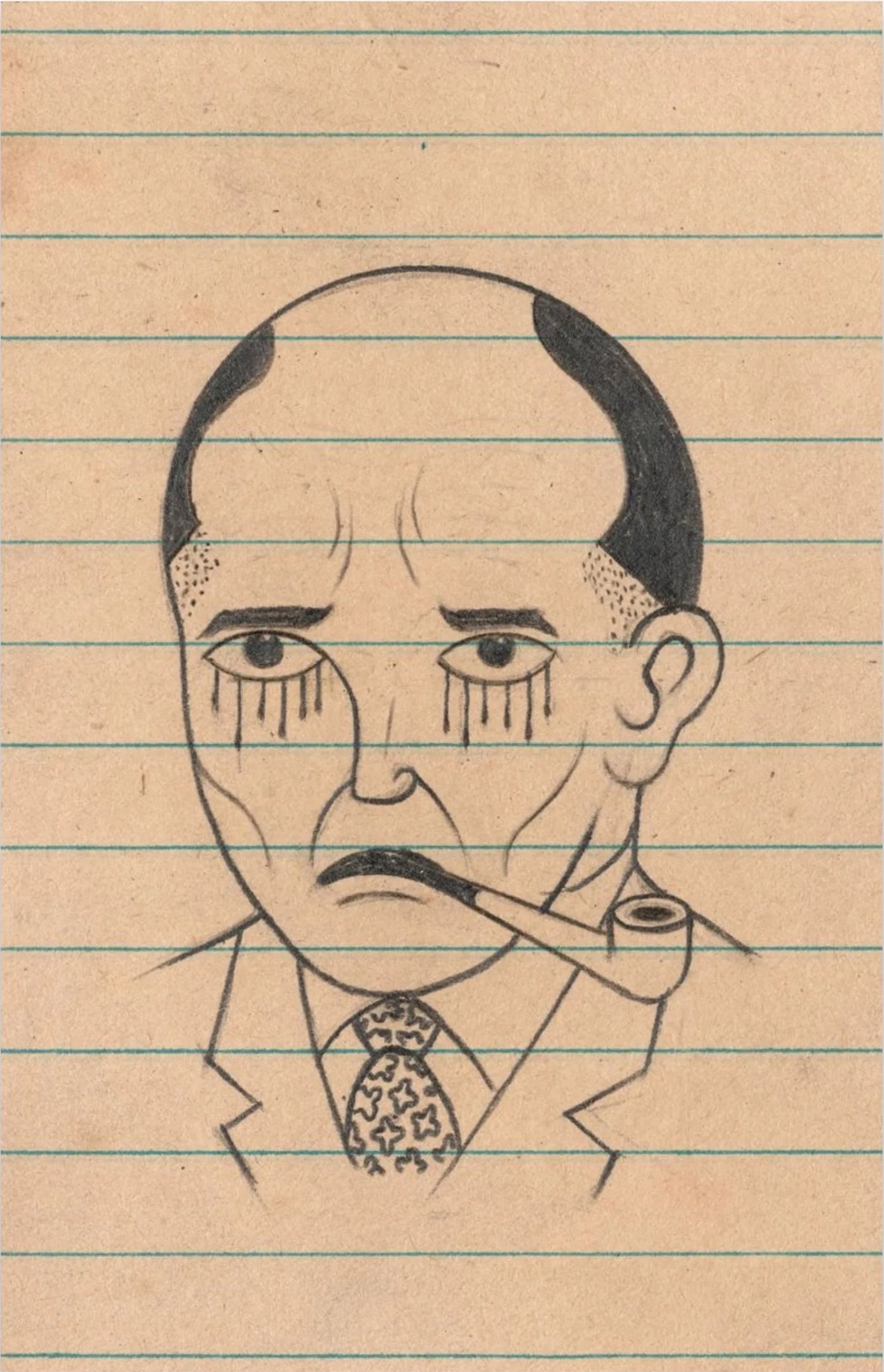 Vatis Species 14pg, 2024 
pencil on found paper mounted to postcard 
5 1/2 x 3 1/2 in | 14 x 8.9 cm