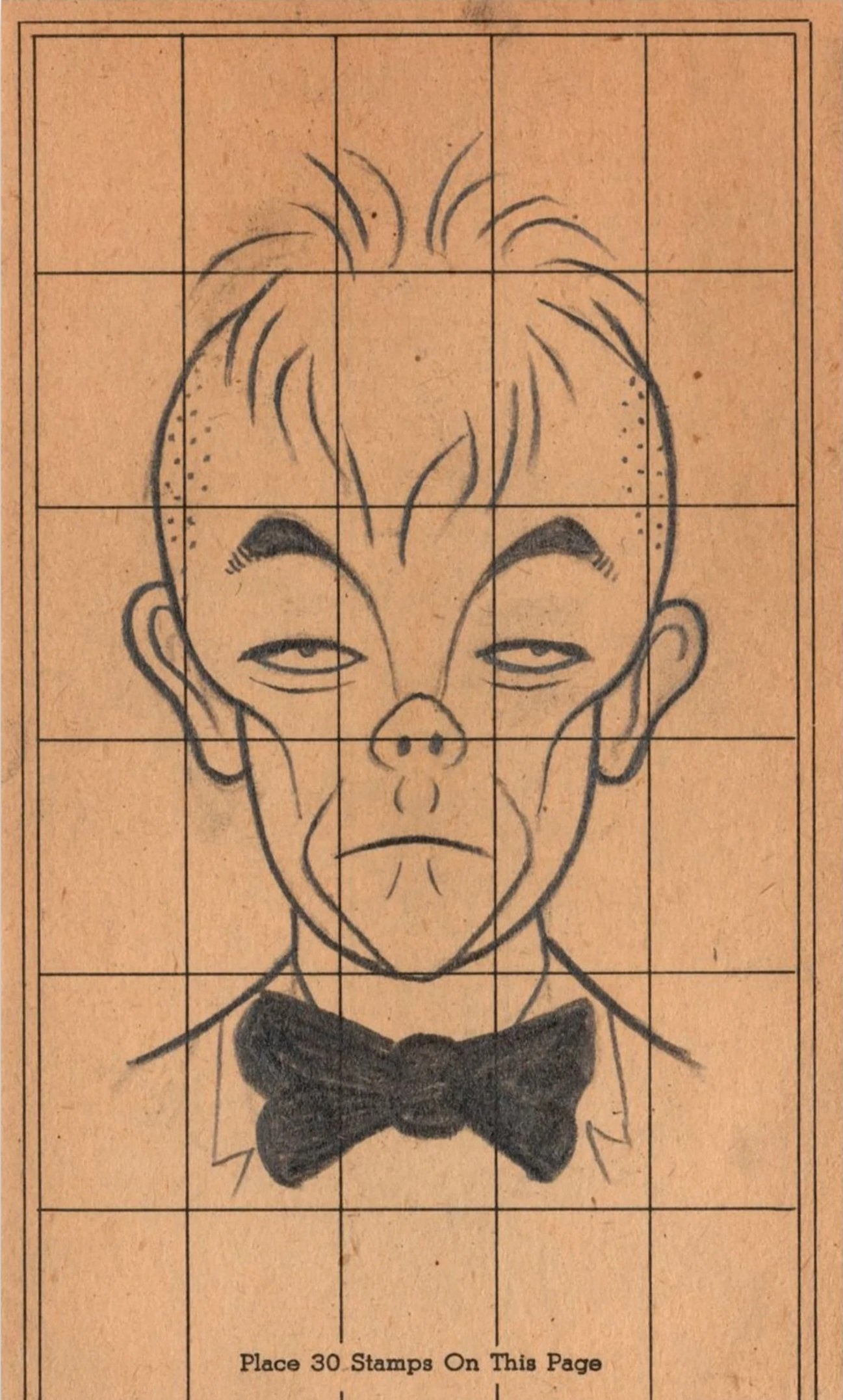 Vatis Species 18, 2024 
pencil on found paper mounted to postcard 
5 1/2 x 3 1/2 in | 14 x 8.9 cm