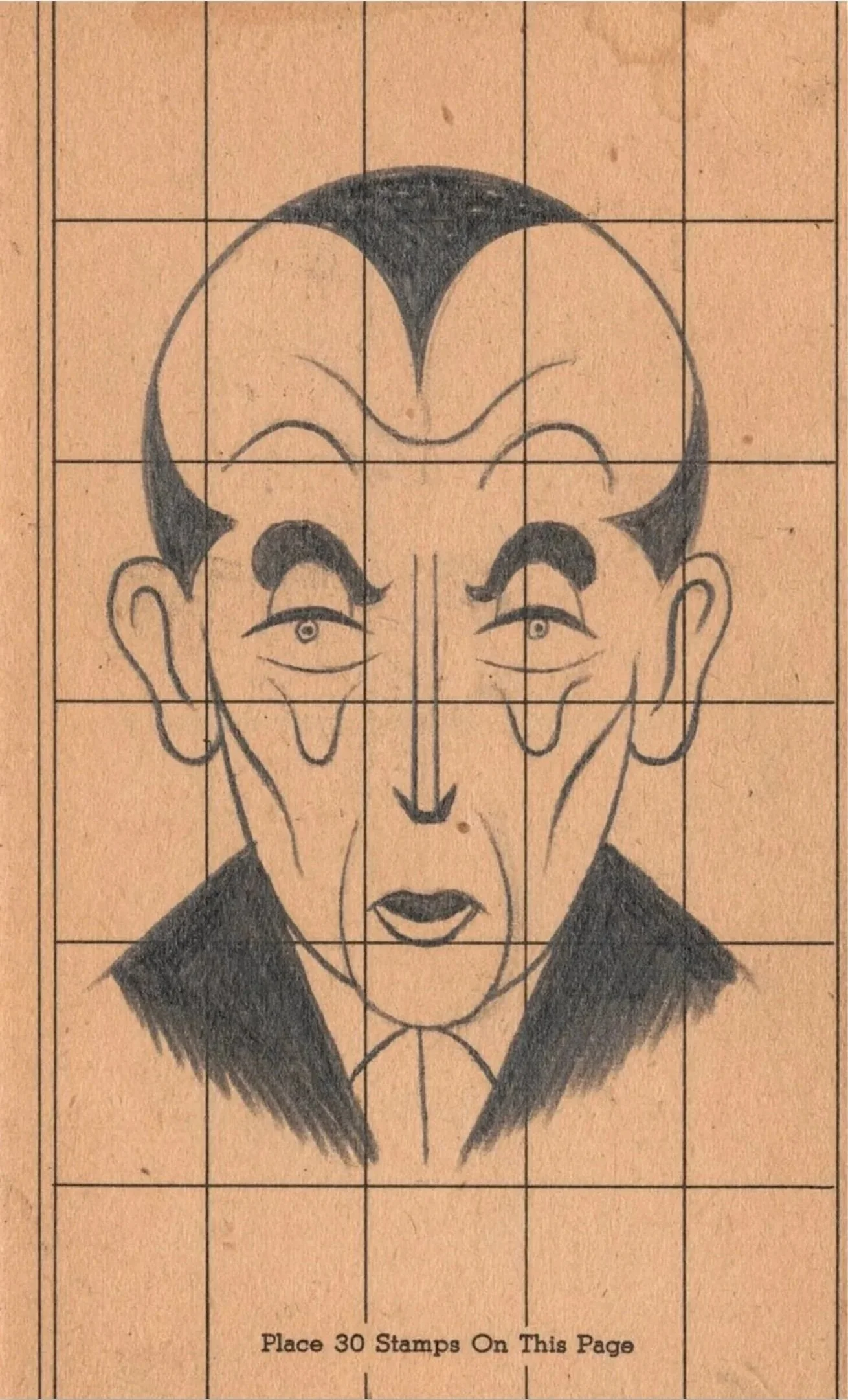 Vatis Species 20, 2024 
pencil on found paper mounted to postcard 
5 1/2 x 3 1/2 in | 14 x 8.9 cm