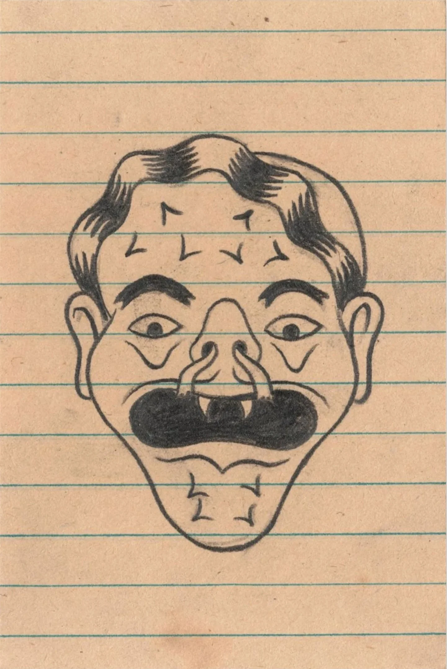 Vatis Species 28, 2024 
pencil on found paper mounted to postcard 
5 1/2 x 3 1/2 in | 14 x 8.9 cm